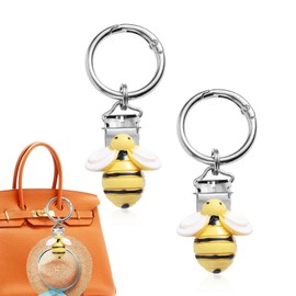 Hat Clips for Travel on Bag – 2pcs Cute Bee Shape Hat Holder Clip for Backpack, Luggage, Handbag – Resin & Zinc Alloy Hat Bag Clip Travel Accessories (Yellow)
