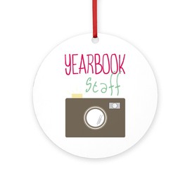 CafePress Yearbook Staff Round 4" MDF Holiday Ornament