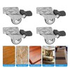 4Pcs Small Caster Wheels 1in Diameter Steel Rubber Rotating Locking