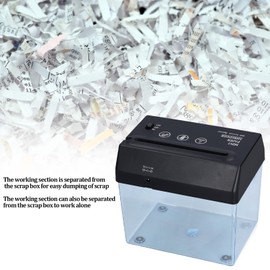 Small Paper Shredder for 2 Sheets of A6 Paper or 1 Sheet of A4 Folding Paper USB Electric Strip Cut Paper Shredder Paper Cutter for Office Home