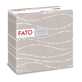 Fato, Trockene Papierservietten, Airlaid, Textileffekt, Packung mit 50 Servietten, Größe 40x40 gefaltet in 4, Turteltaube Perlen Dekoration