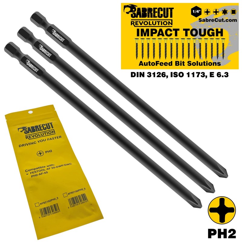 3 x SabreCut AFSC152PH2_3 152mm PH2 for Festool AF 55-DWP/DWC