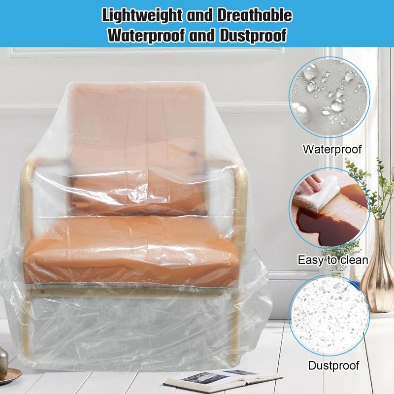 Aoblok Plastic Furniture Covers, Chair Covers for Movable Storage, Waterproof,