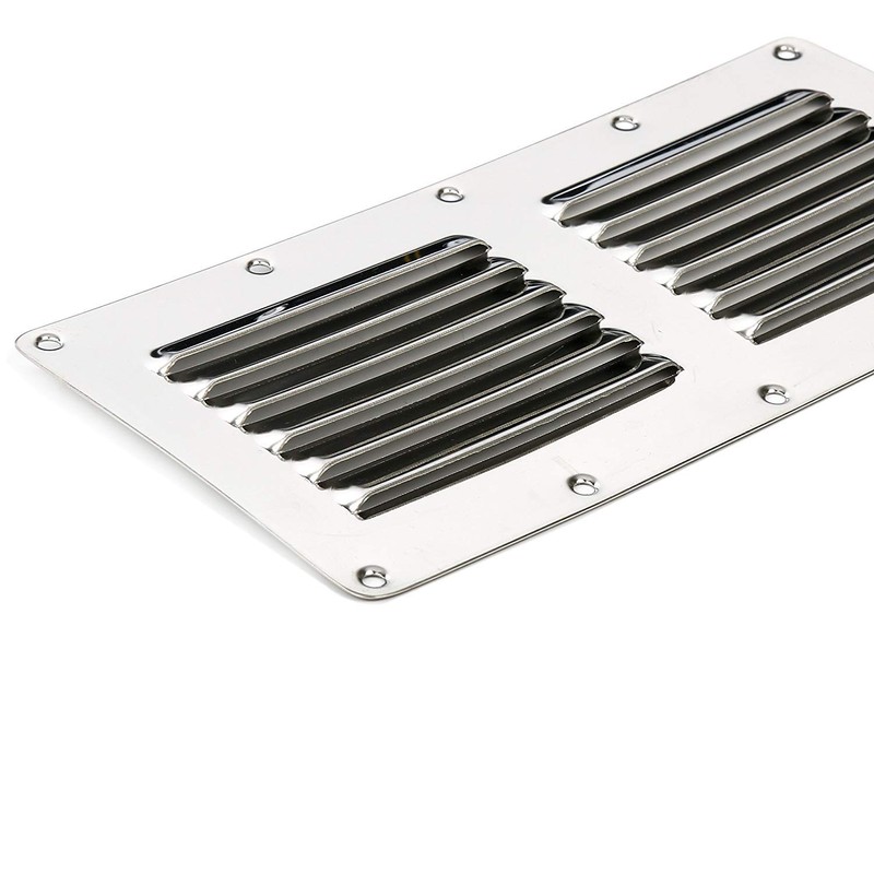 Amarine Made Stainless Steel Stamped Louvered Vent - Rectangular-4-1/2 X