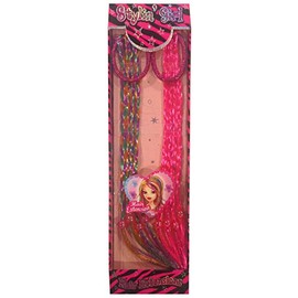 Stylin' Girl Braided Hair Extensions Shiny Hot Pink & Rainbow by Hot Focus