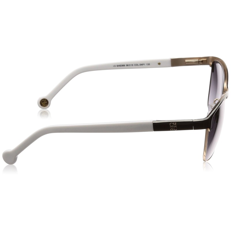 Carolina Herrera Women's SHE069560NP1 Sunglasses, Black (), 56, Black (Black)