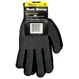 Tool Essentials Black Knit Gloves with PVC Dots Large Assembly/Delic