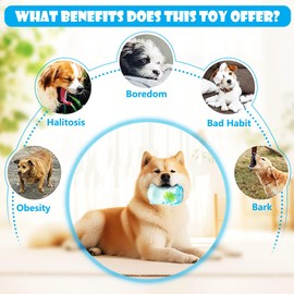 Speedy Panther Indestructible Dog Chew Toys, Dog Squeaky Toys, Puppy Teething Toys for Small Medium Dogs, Blue Transparent Bear Shape, Tennis Ball Included