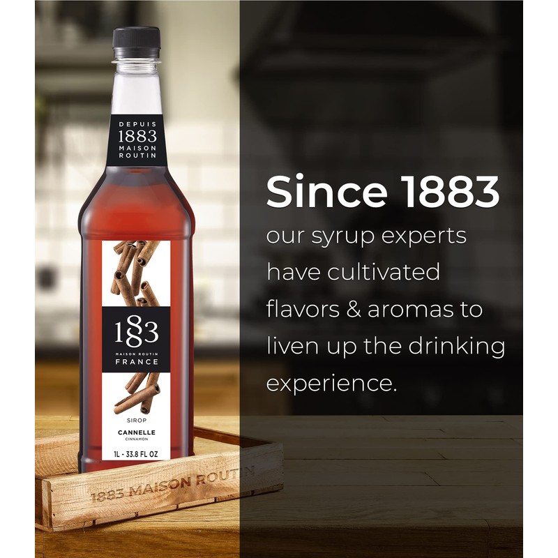 1883 Coffee Syrup, Cinnamon Syrup for Drinks, Made in France,
