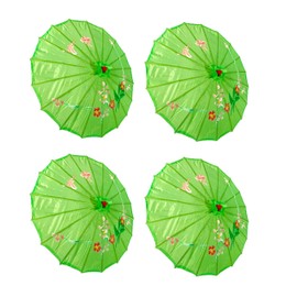 TJ Global PACK OF 4 Japanese Chinese 33" Umbrella Parasol For Wedding Parties, Photography, Costumes, Cosplay, Decoration And Other Events - 4 Umbrellas (Green)