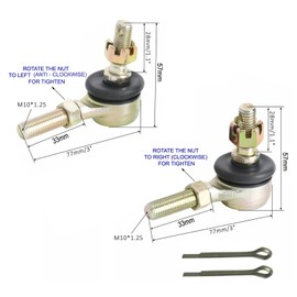 TDR 4pcs 10mm Tie Rod Ball Joint Kit ATV Quad Buggy Scooter Go Kart 50cc 70cc 90cc 110cc 125cc 150cc 200cc 250cc Steering Suspension Parts