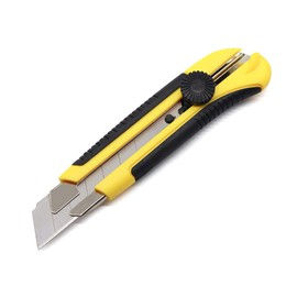 25mm Heavy Duty Utility Knife, Box Cutter SK-5 Retract Blades, Snap Off Cutters with Rubber Grip for Cardboard, Boxes, DIY Crafts