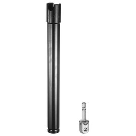 HARFINGTON Deep 6-Points Impact Socket 1/2" Drive 24mm Metric Socket 12" Length with 1/4" Hex Shank Adapter, CR-V Steel Socket Adapter Accessory Tool Set Kit for Hex Bolts Nuts