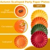48Pcs Paper Plates, Scalloped Edge, Fall Colors, 9 Inch