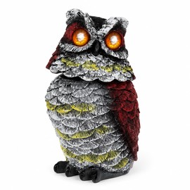 Solar Owl Bird Deterrent with Motion-Activated Sound & Flashing Eyes for Yards, Gardens, Farms & Orchards – Helps Protect Outdoor Areas