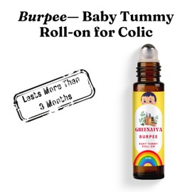 Burpee Tummy Roll On for Baby Colic | 10ml Hing Roll On for New Born Baby 3 Months + | ISO Certified Ayurvedic Plant Based Stomach Gas Relief Roller for Babies & Kids | No Microplastic