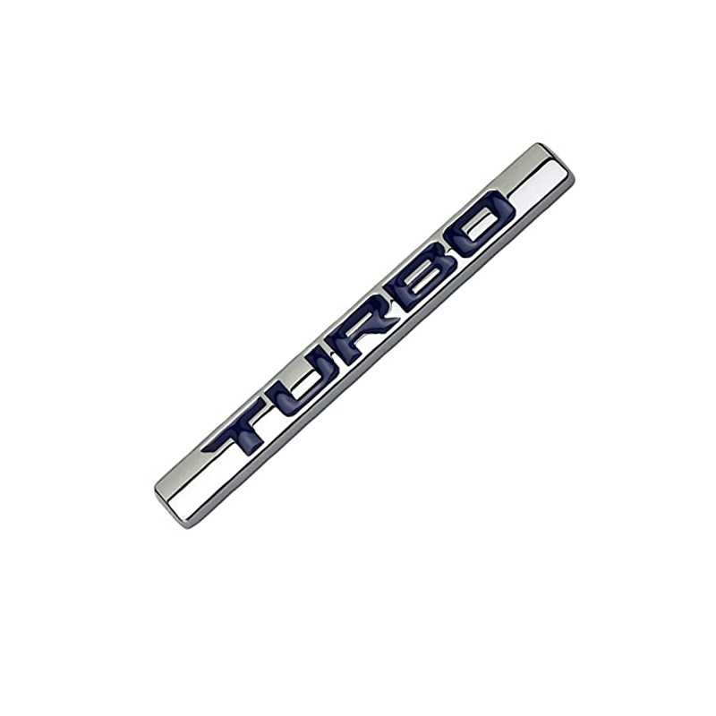 [Cat Fight] Turbo TURBO Metal Emblem Sticker Silver (Blue)