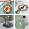 Round Placemats and Coasters Set of 6, Floral Leather Table