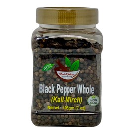 Desi Kitchen Spices All Natural | Salt Free | Vegan | NON GMO | Black Pepper Whole (Kali Mirch) 198gm (7 oz)