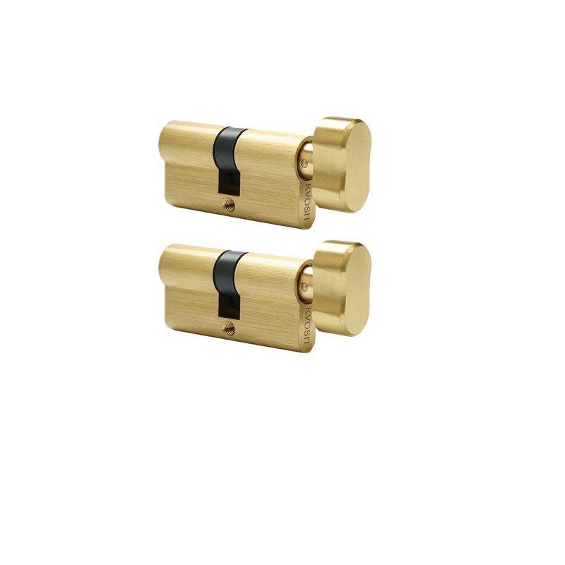 Solid Brass Key Aliked Lock Cylinder with 3 Brass Keys
