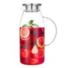 60 Ounces Glass Pitcher with Lid, Hot/Cold Water Jug, Juice