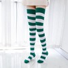 Kayhoma Extra Long Cotton Stripe Thigh High Socks Christmas Sytle