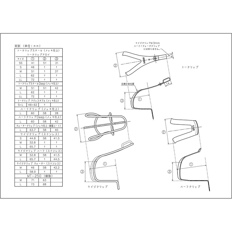 Migashima 528-00862 CAGE CLIP QUARTER Toe Clip, Stainless Steel, L