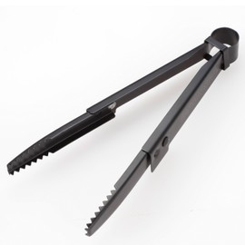 Captain Stag UG-3330 Outdoor BBQ Tongs, Foldable, Solo Tongs, 8.3 inches (21 cm), Stopper, Black Titanium Coated, Stainless Steel