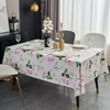 LIBERECOO Reinforced Vinyl Tablecloth with Flannel Backing Waterproof Oil-Proof Floral