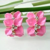 Navachi 18K Gold Plated Flower Earrings Az2863e Crystal Blossom with