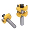 2Pcs Tongue Groove Router Bit T Shape 3 Teeth 2