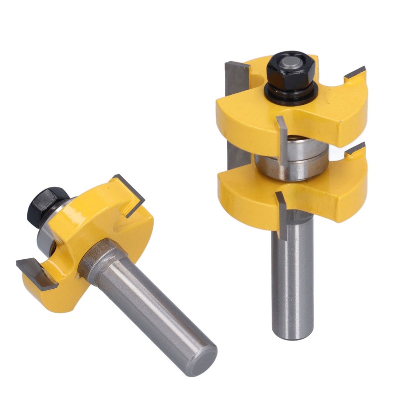 2Pcs Tongue Groove Router Bit T Shape 3 Teeth 2