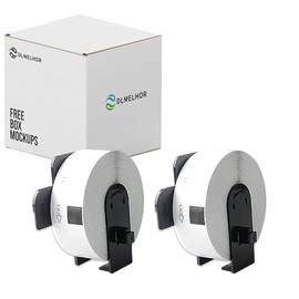 DLMELHOR 2-Pack of DK-1201 Continuous White Wide Tape, (1.1 in x 3.5 in) Compatible with Brother DK-1201 for Brother QL Label Printers