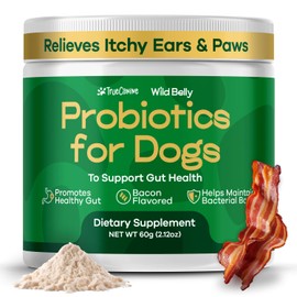 Dog Probiotics for Digestive Health - Probiotic for Dogs Gut Health & Allergy Relief - Probiotics for Dogs - Yeast, Itchy Skin and Itchy Ears - Powder Chews Alternative - TrueCanine Wild Belly, 6pack