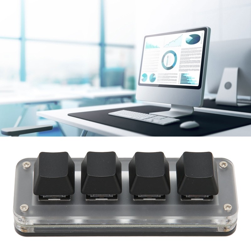 4 Fully Programmable Keys Mini Type C Wired One Handed