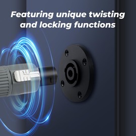 PNGKNYOCN Audio Speaker Plug Kit，Twist Lock NL4FC Speakon Cable Mount Round Connector for Audio Adapter Amplifier, Mixer（2 Pairs）