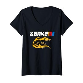 Womens Shake and Bake Funny Family Matching for Dad Son Kids Boys V-Neck T-Shirt