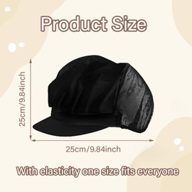 GMHLLES 4 PCS Chef Hats Adjustable Cooking Cap Half Mesh Half Cloth Catering Hats Breathable Waiter Caps Professional Bakers Hat Unisex Hair Cover Kitchen Cap for Women Men Baking Cooking (Black)