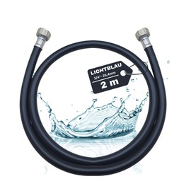 LICHTBLAU Hot Water Inlet Hose 90° Degree I 2 m I 3/4 Inch Heating Washing Machine Dishwasher I 2609 I Hot Water Hose with Metal Thread I Includes Seal