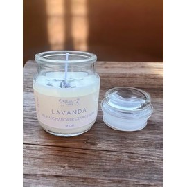 MIRLO BLANCO Kit Artesanal de Lavanda – Spa en Casa con Vela de Soya, Jabón, Crema y Sales Botánicas | Regalo para Mujer con Alma Artesanal (Lavanda)