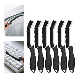 Cleangor Fugenbürste mit Zahnborsten | Hartborsten Ecken Reinigungsbürste für Bad Fliesen Dusche Küche Toilette | Schmales Design für Ritzen & Fugen (2, schwarz)