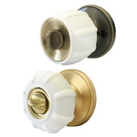 Enjoy Cover | 2 Pack Upgraded Ergonomic Design Door Knob Cover Grips, Non-Slip, Arthritis and Senior Living Aids, Universal Size (White)