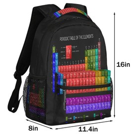 Periodic Table Backpacks for Girls Boys, Chemistry Elements Travel Backpack Laptop Backpack Waterproof School Backpack Bookbags for Teens Kids Backpack with Multiple Pocket Hiking Daypack Casual Bag