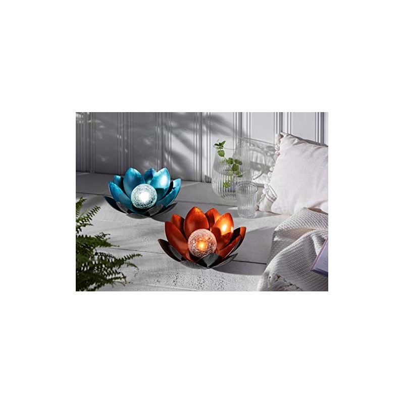 Dehner Lotus Solar Light, Diameter 27.5 cm, Height 12 cm,