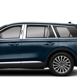 Pillar Post for 2019-2023 Lincoln Aviator (Stainless Steel) (8 Piece - Fits on Rear of Rear Door)