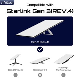 Starlink Gen 3 Mount, Starlink Standard Mounts Mobility Heavy Duty, Anti Theft Flat Mount for Gen 3/V3/REV.4 Satellite Dish, Starlink Kit Accessories for Roof, Car, RV, Boat, Aluminum Alloy