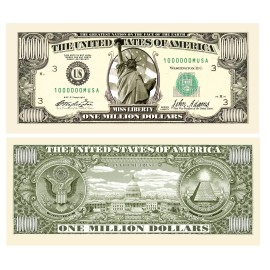 Million Dollar Statue of Liberty United States of America Money Bill with Holder
