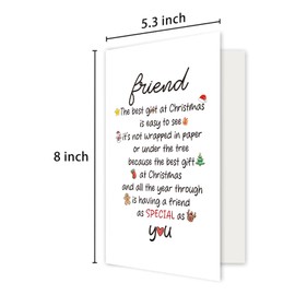 RollupJoy Funny Christmas Card for Best Friend, Best Friend Christmas Gifts for Women Men, Sweet Christmas Card for Bestie Coworker, Cute Xmas Card for Him Her, Friend As Special As You