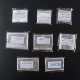 Klmnop OPP Stamp Protection Bags in 8 Models, 100pcs Each, Total 800 Stamp Sleeves for Collection, Philatelic Storage and Display Stamp Collecting Supplies, Thickness 3 Mils(Clear)