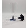 30 x Plastic Champagne Glasses Flutes Black Stems - Perfect